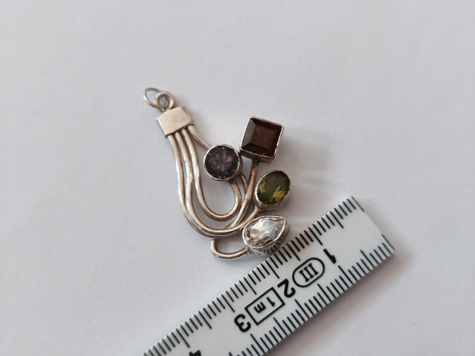 Anhänger: Silberanhänger 925 mit Granat, Quarz, Amethyst – Gebraucht aus St. Gallen von GIULESGG 3