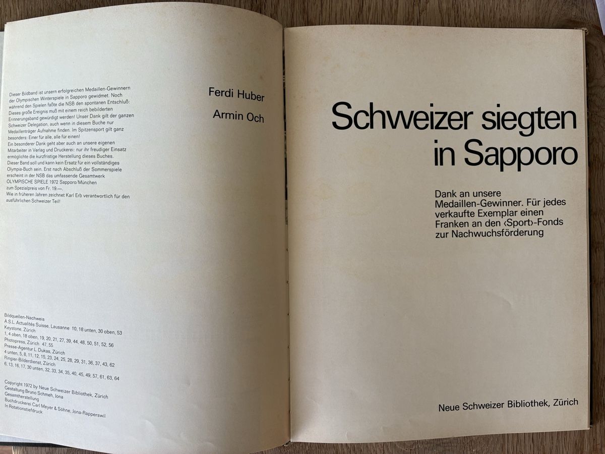 Libri: Buch Schweizer Siege in Sapporo 72 – Usato da Zürich venduto da uts_789v 1