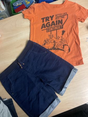 Kinder Sommer Set: T-Shirt und Jeans Shorts, Gr. 146/152