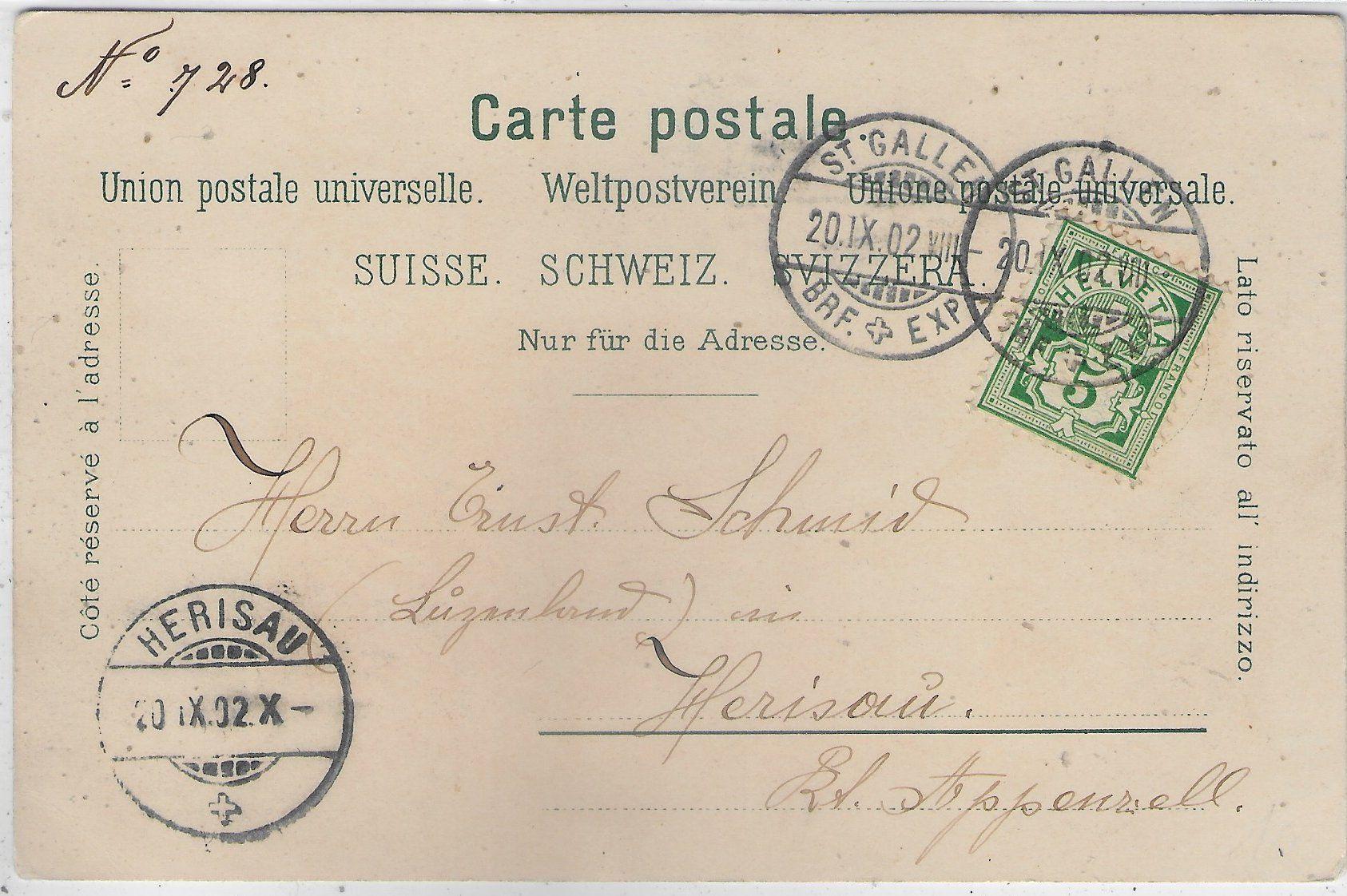 Cartoline postali: St. Gallen im Winter - Litho – Usato da Ettingen venduto da Kartenplanet 1