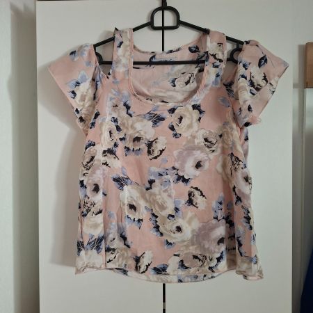 Damen Blusentop kurzarm, bunt, Gr. XS