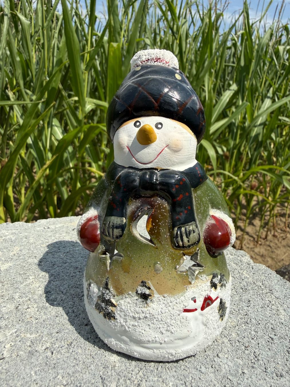 Kerzenständer: KERAMIK  WINDLICHT  TEELICHT  SCHNEEMANN – Gebraucht aus Subingen von ArtBead 3