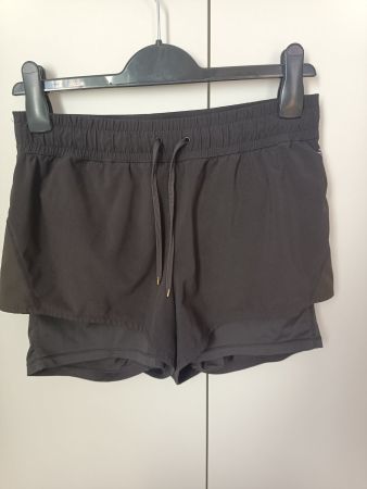 Damen Sportshorts schwarz 2-in-1