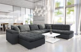 Wohnlandschaft  Sofa Couch LINKS + Schlaffunktion 348x205x76