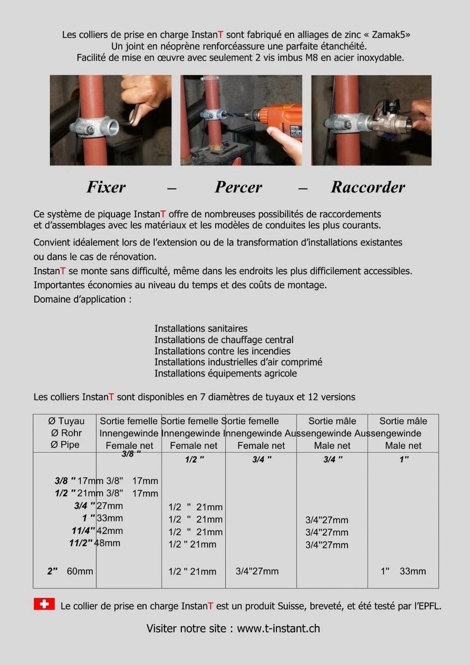 GF Ferramenta: Collier Dérivation Plomberie Raccord Rapide Multi-Diamètres – Nuovo (secondo la descrizione) da Grandfontaine venduto da fra_l77c 9