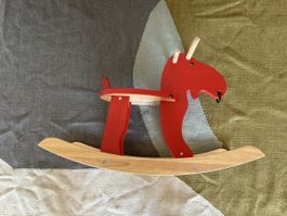 Rotes Schaukel-Elch Rentier, Holzspielzeug, Top Zustand!
