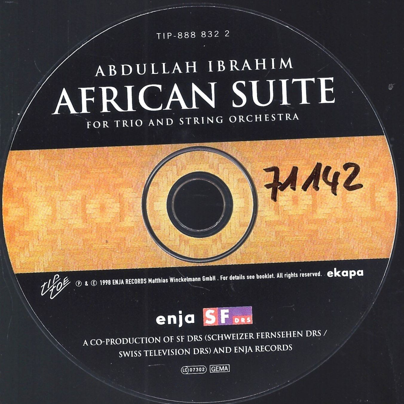 CDs: Abdullah Ibrahim AFRICAN SUITE  Eva Lüthi Daniel Schnyder CD – Gebraucht aus Kandergrund von Sososo 2