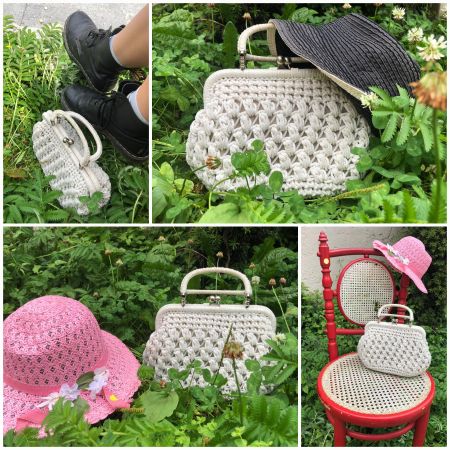 Wunderschöne Handtasche,gehäkel⚘️ Sommer Tasche um 1960🥰