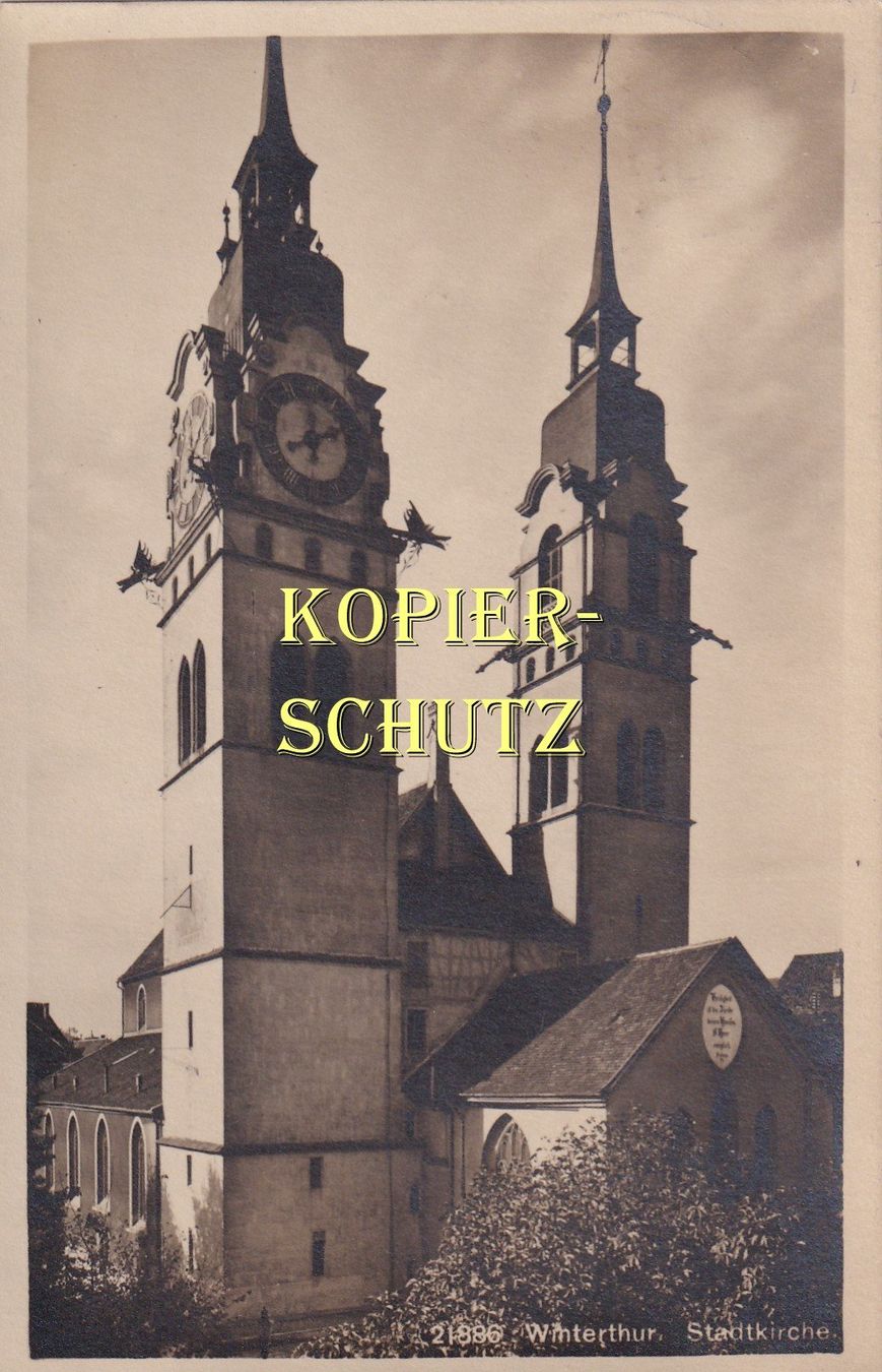 Ansichtskarten: Winterthur - Stadtkirche /bb – Gebraucht aus Hombrechtikon von Rudolf07