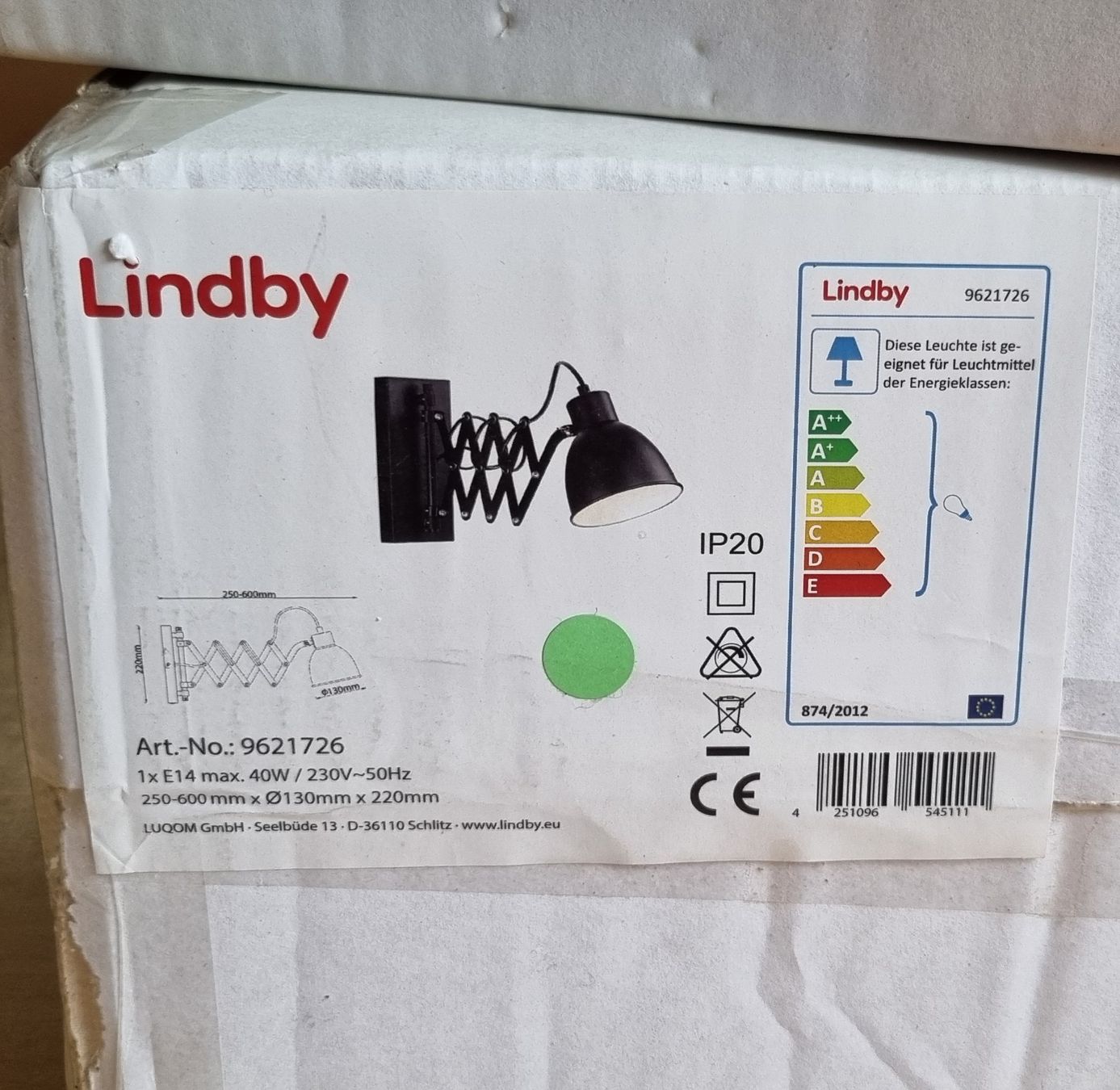 Lampade: Wandlampen "Lindby" 2 Stk. Neu – Nuovo e nell'imballaggio originale da Breitenbach venduto da 49fleur 8