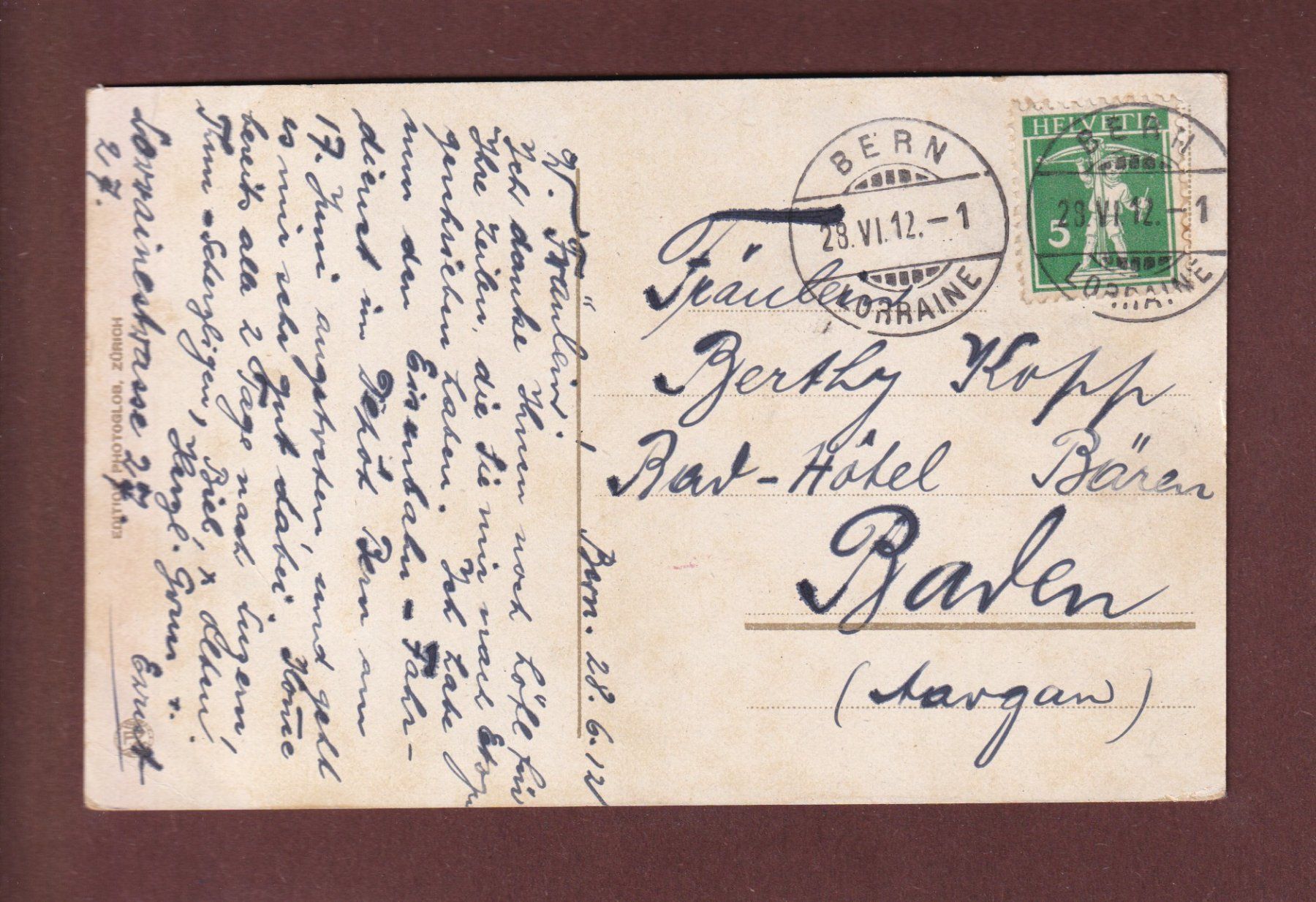 Cartoline postali: BERN - Teilansicht - 1912 // Eckbug // – Usato da Pully venduto da nicecards-shop 1