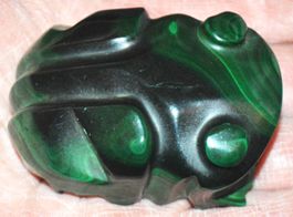 Deko - Heilstein W-11 – Malachit Frosch – 202 Gramm