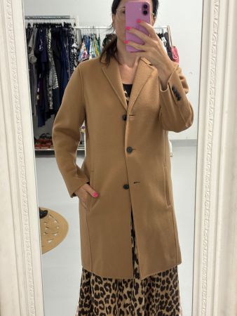 The Kooples Kurzmantel Gr. 34 oversize gerade beige Camel