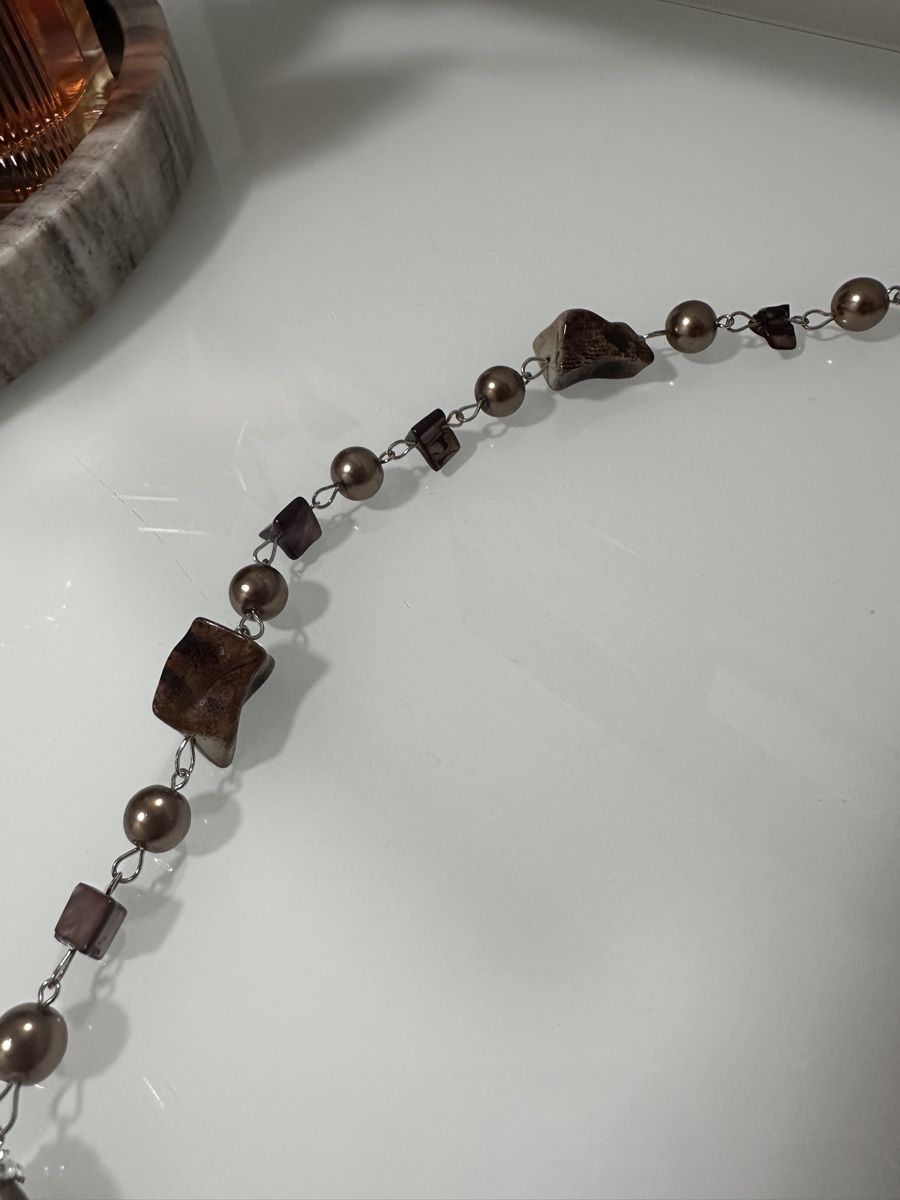Catenine: Halskette mit braunen Perlen und Steinen – Usato da Oberurnen venduto da nes_8xqt 2
