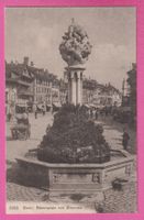 Bern Bärenplatz mit Brunnen belebt