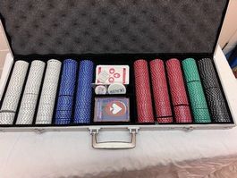 Poker‑Set im Aluminiumkoffer - unbenutzt