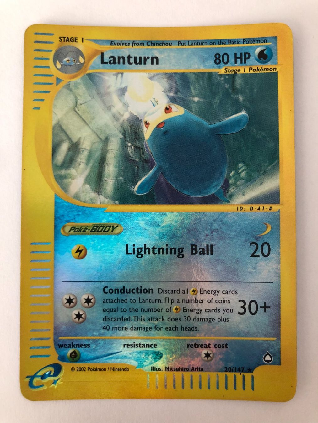 Pokémon Carte collezionabili: Lanturn Reverse Holo - Aquapolis - Pokemon – Usato da Nussbaumen AG venduto da Bika-Shop