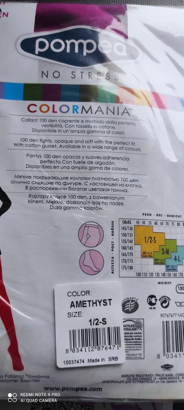 Calze & Collant: Collants couleur rose-fuchsia 100 Den - Taille S – Nuovo e nell'imballaggio originale da Porrentruy venduto da Olifante 2