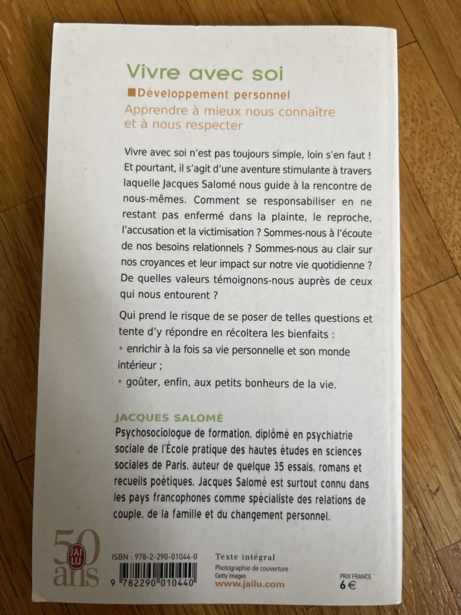 Libri: Vivre avec soi, de Jacques Salomé – Usato da Lausanne venduto da Emma010 1