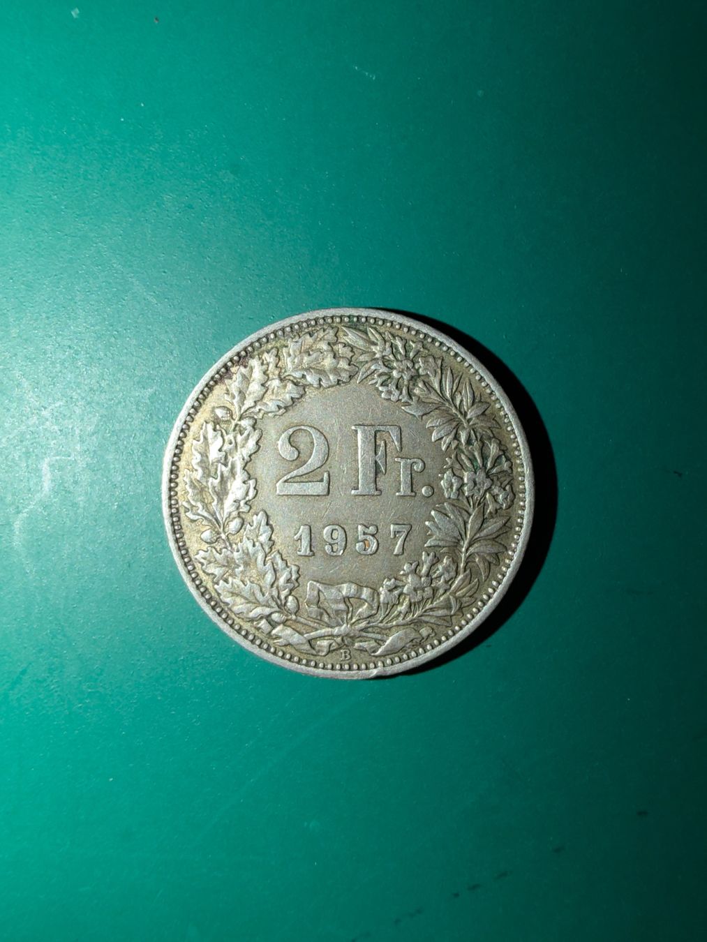 Tutti le monete: Fr. 2.- Silbermünze, 1957 – Usato da Wettswil venduto da AmlaB