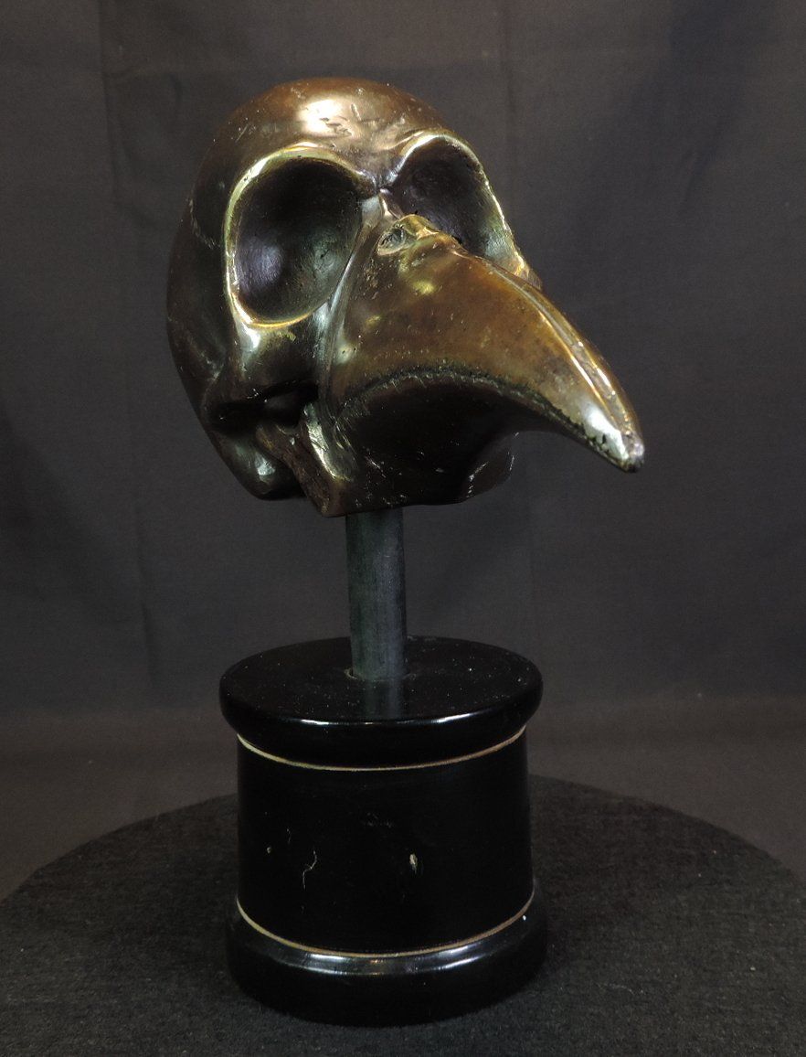 Statuette: Einzigartige Bronze, Pestdoktor Schädel Figur – Usato da Duggingen venduto da roterbambus 1
