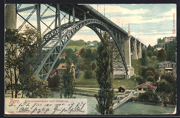 Cartoline postali: AK Bern, Kornhausbrücke und Schänzli – Usato da Berlin venduto da bartko-reher