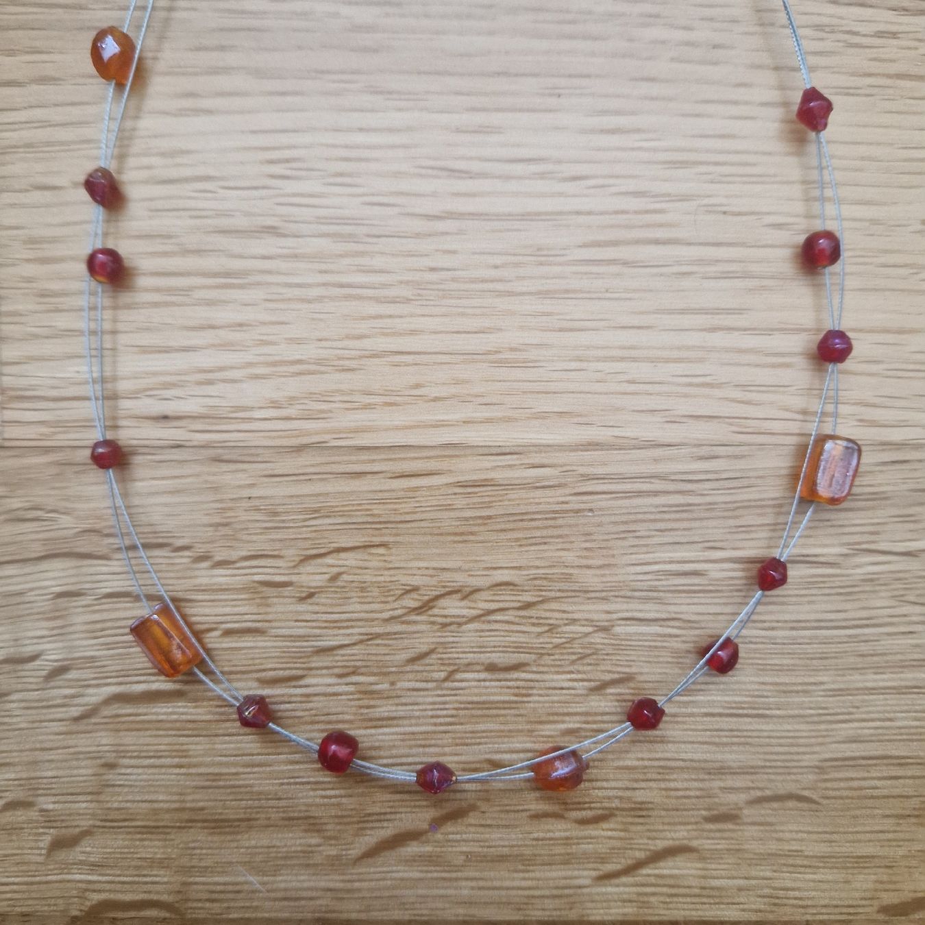 Catenine: Kette Halskette rot orange Perlen elegant – Usato da Frenkendorf venduto da gca_d2qp 1