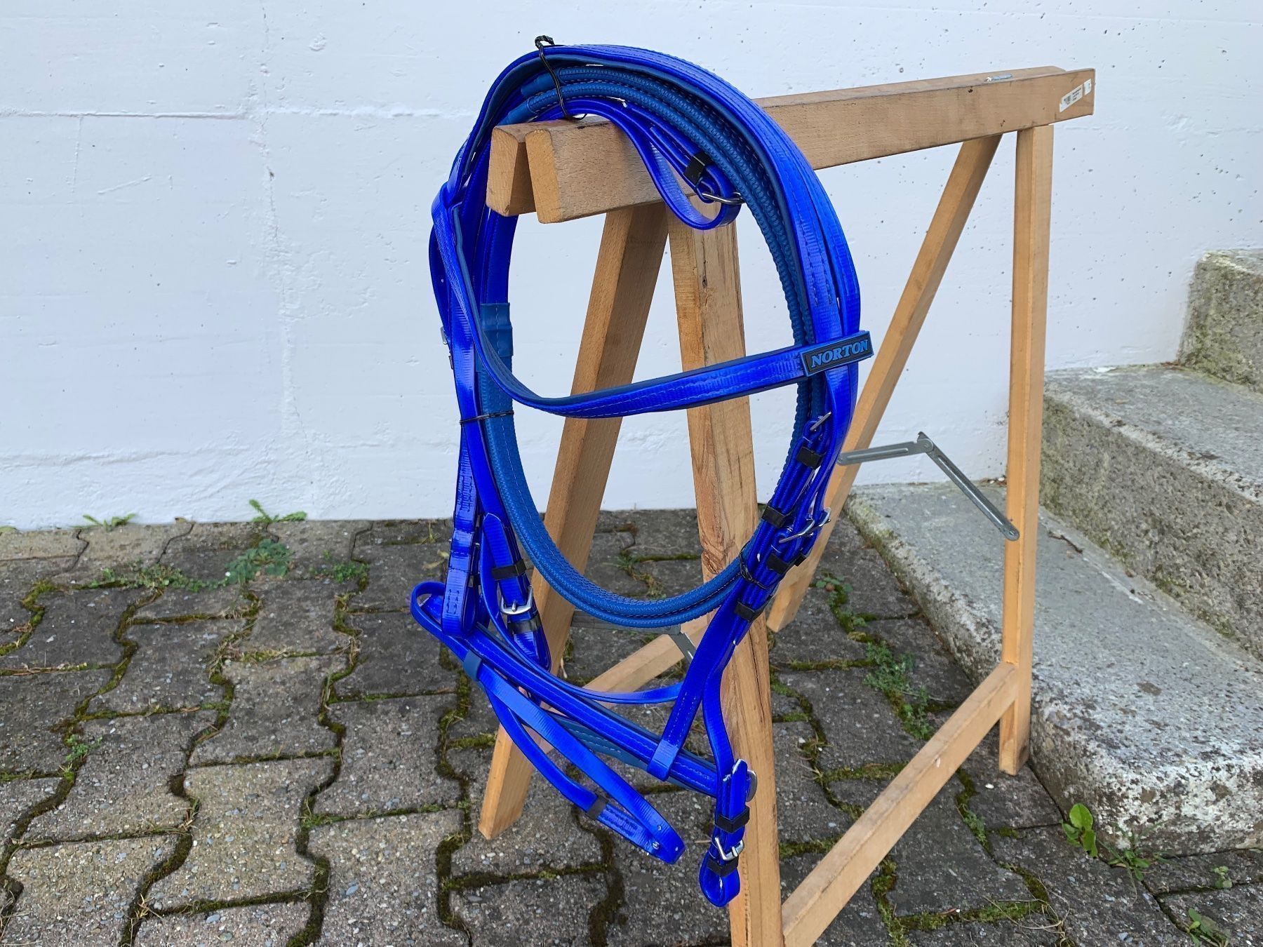 Selle & Accessori: schöner blauer Reitzaum – Usato da Feldbach venduto da Fea1 2
