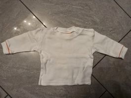 Süsses Langarmshirt Gr. 62 Baumwolle weiss Druckknöpf