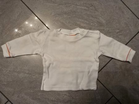 Süsses Langarmshirt Gr. 62 Baumwolle weiss Druckknöpf