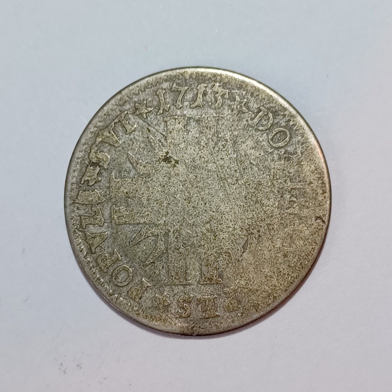 Alle Münzen: 20 Kreuzer 1713 Luzern – Gebraucht aus Pfäffikon ZH von Schweizer_Muenzen 1