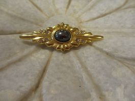 Elegante Vintage Brosche, goldfarben mit Ziersteinen