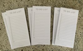 Lot de 6 blocs-notes "To Do List" - 10 x 21 cm, 50 pages