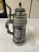 Original Thewalt Bierkrug mit Zinndeckel, Alt-Grenzau 1894