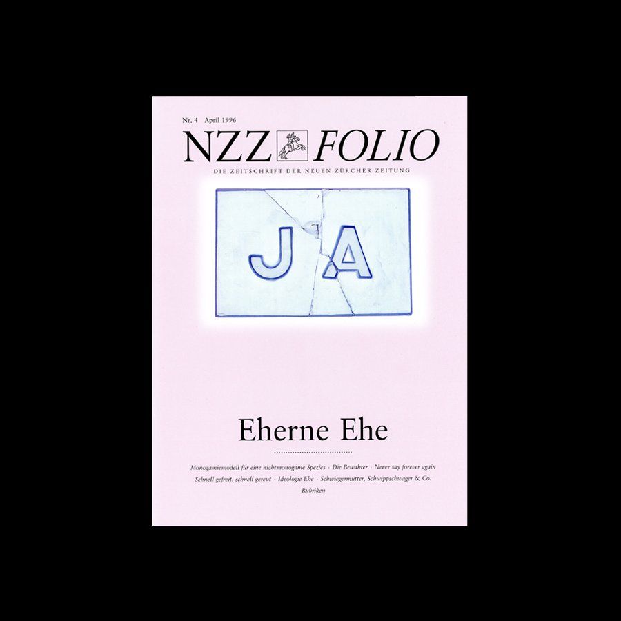 Riviste & Magazine: NZZ Folio: Eherne Ehe (Nr. 57 vom April 1996) – Usato da Grenchen venduto da r6450724