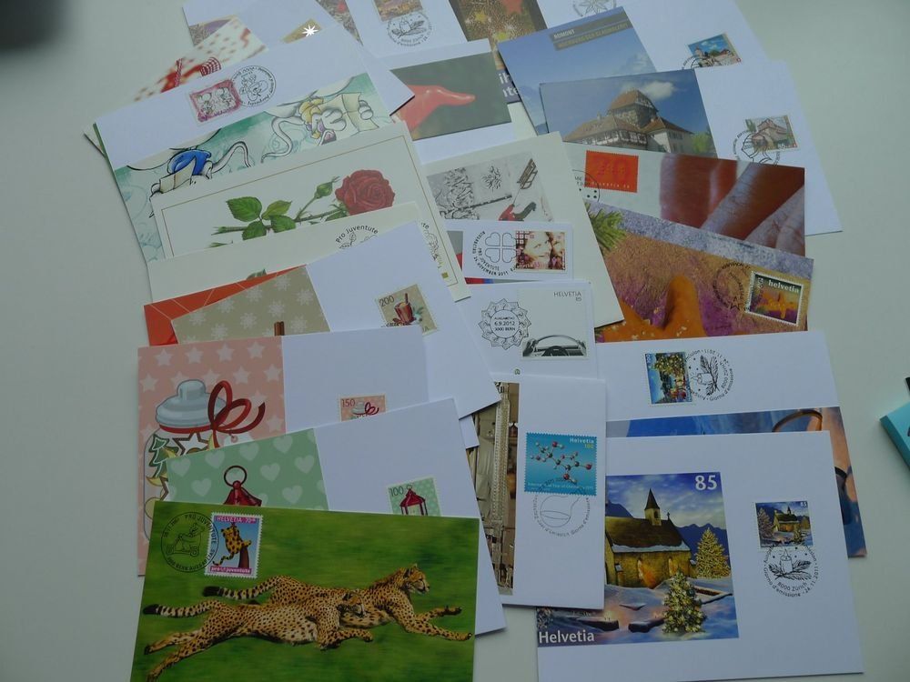 Alle Briefmarken: kleiner Posten mit selbst erstellten Karten + Briefe + FDC – Gebraucht aus Dagmersellen von q1w2e3r4 1