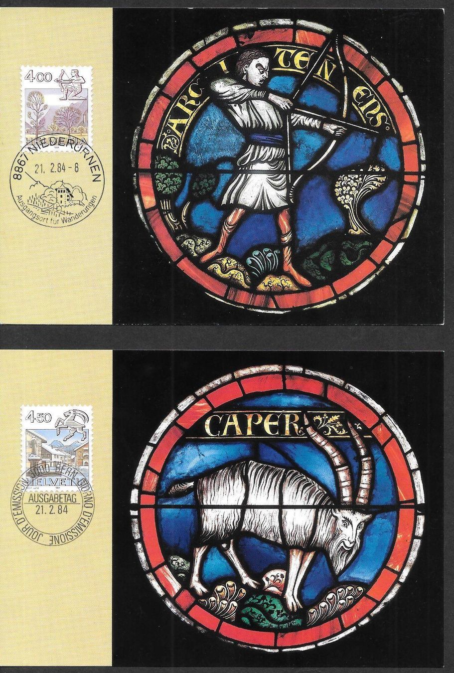 Alle Briefmarken: 2 Maximumkarten Teil-Serie 692-693 ET 21.2.1984 – Neu (gemäss Beschreibung) aus Olten von clotaldi