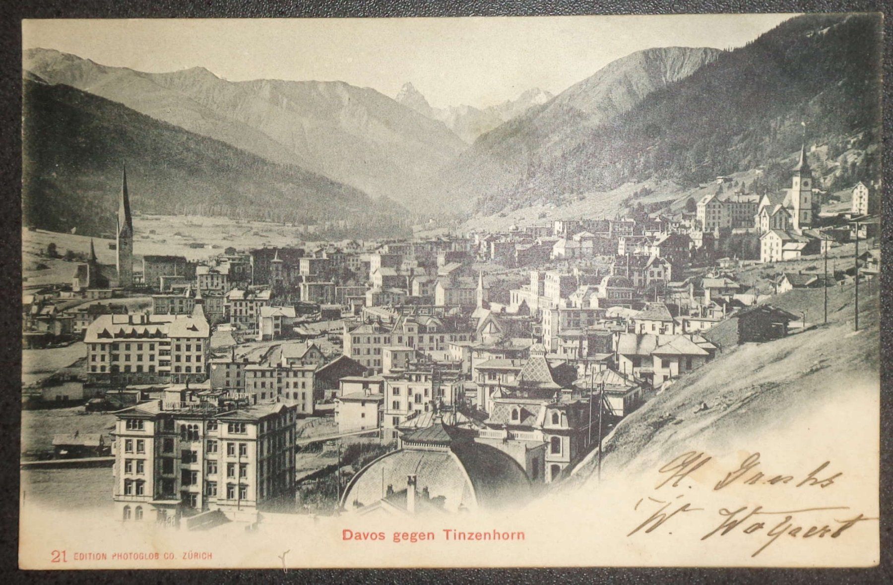 Ansichtskarten: 1904: DAVOS gegen Tinzenhorn – Gebraucht aus Le Locle von timbrettino