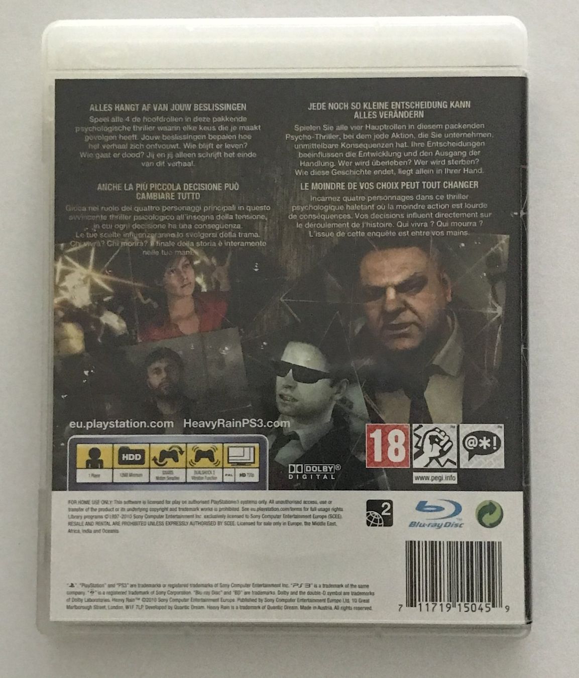 Giochi: PS3 - Heavy Rain – Usato da Allschwil venduto da Bullach 2