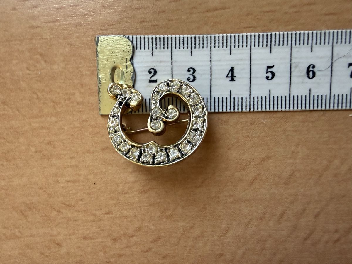 Broches & Aiguilles: Vintage-Brosche mit Initiale G goldfarben mit Strass. – D'occasion à Lamone par LaCantinaMagica 3