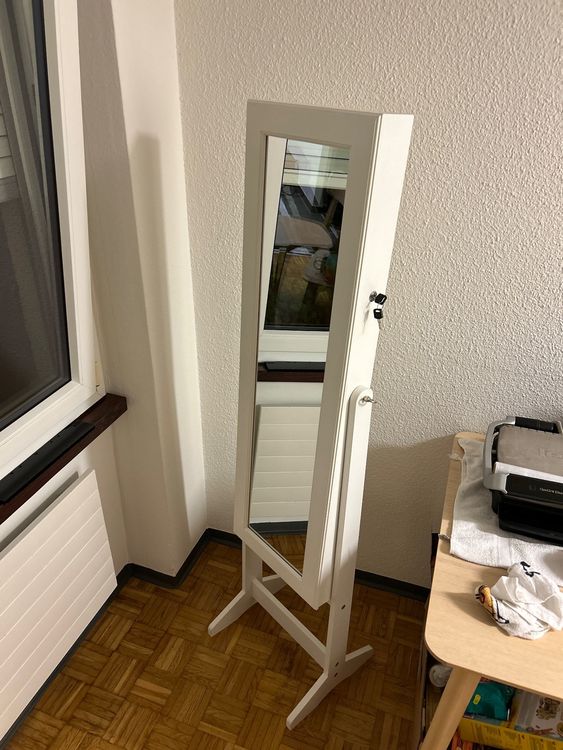 TAGELIER 360° Drehbarer Schmuckschrank Mit Ganzkörperspiegel & LED-Beleuchtung