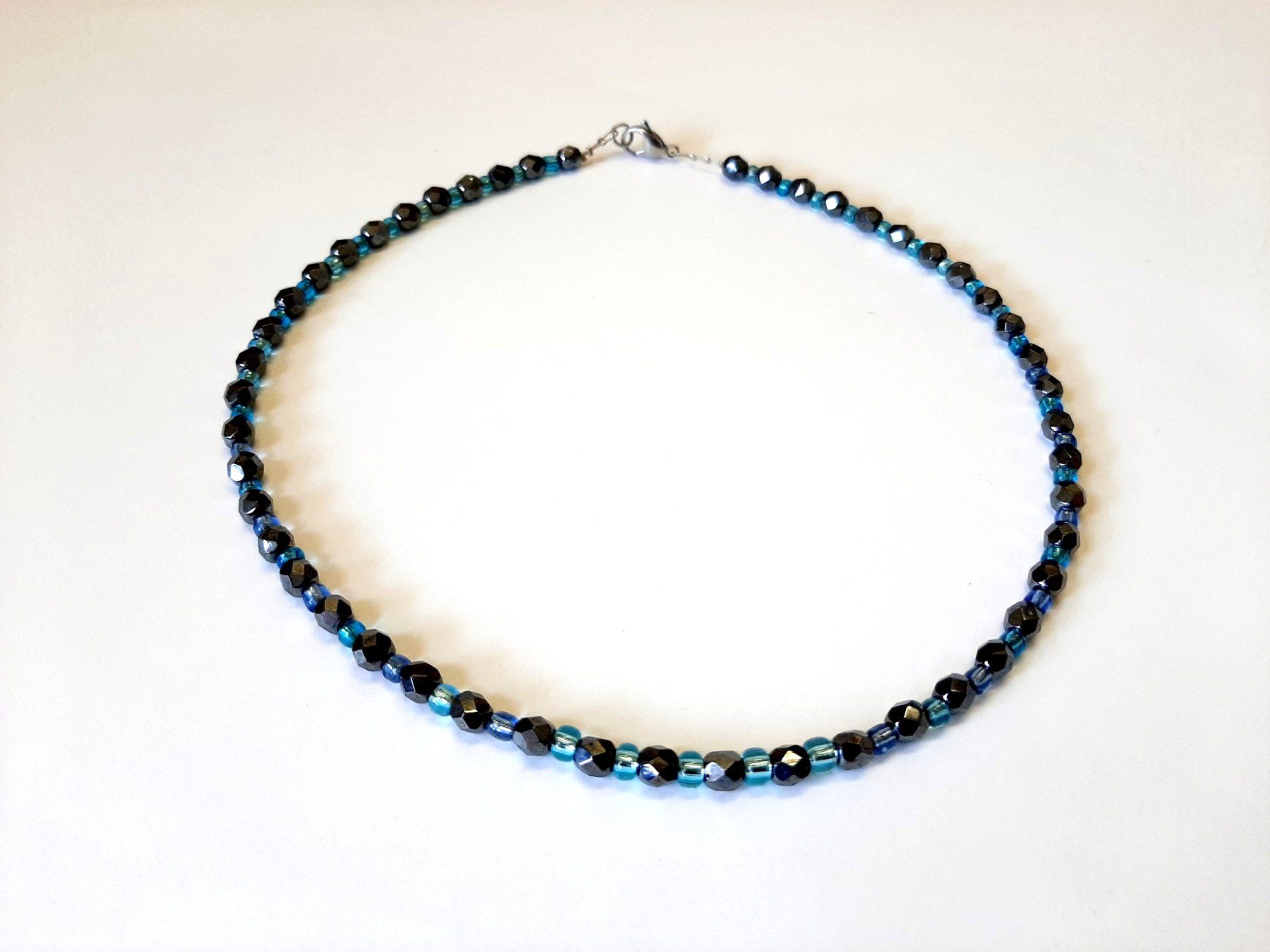 Colliers: Collier anthrazit-hellblau 48cm neu – Neuf avec emballage d'origine à Flaach par maj_w_ 1