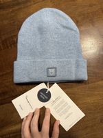 Mütze 100% Wolle Neu blau
