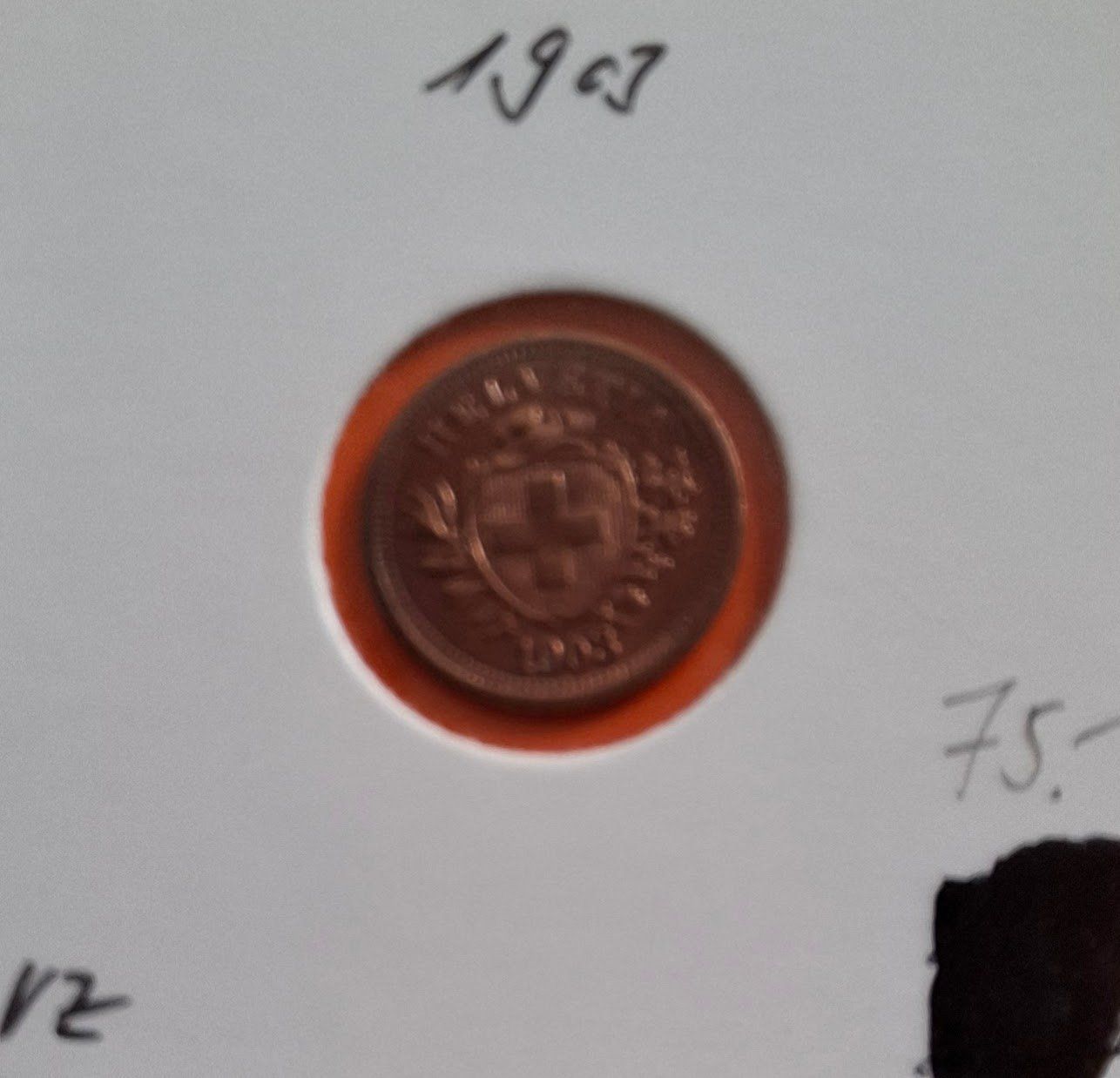Tutti le monete: CHF 0.01 1903 Schweiz VZ – Usato da Fribourg venduto da Kiki020