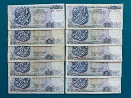 GRIECHENLAND 1978 - Drachmen - 10 historische Banknoten
