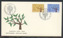 1962, FDC, Europa (Nr. 389–390), US-Format