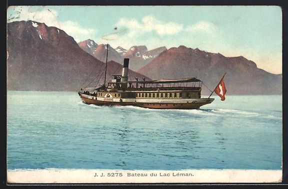 Ansichtskarten: AK Bateau du Lac Léman, 1908 – Gebraucht aus Berlin von bartko-reher