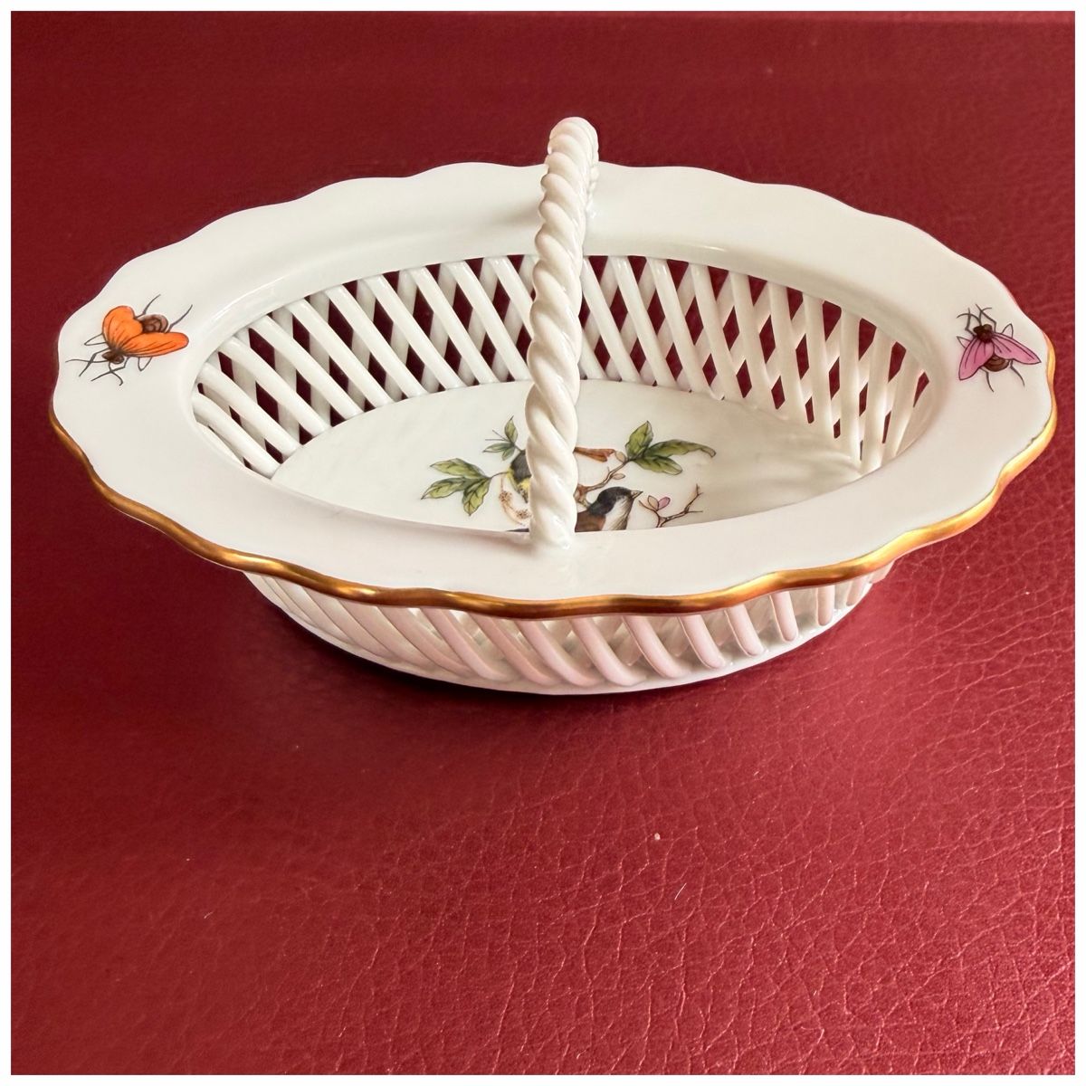 Vintage - Herend -Porzellan - Minikörbchen - Rothschild Bird (Neuf ...