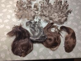 Puppenperrücke Set Glorex und weitere, 6 Stück, gebraucht 