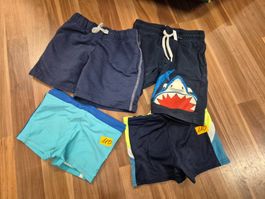 2 Shorts und 2 Badehosen Gr 110, Jungen K4
